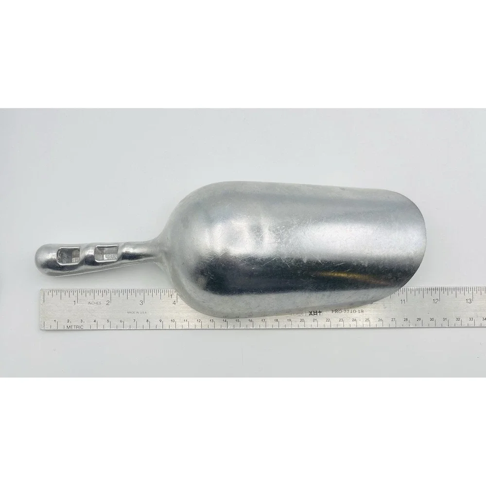 Vintage Bev Cast Aluminum Multi Purpose Scoop Made in Italy H on Handle 9.5